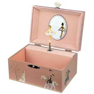 Egmont Toys Musikalische Schmuckdose – Schmuckkästchen Handkurbel-Spieluhr „Ballerina“ in 6 Designs Spiegel & Stauraum, ideal Geschenk ab 3 Jahren (Prinzessin)