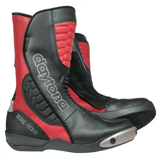 Daytona Strive GTX Gore-Tex wasserdichte Motorradstiefel, schwarz-rot, Größe 45 für Männer