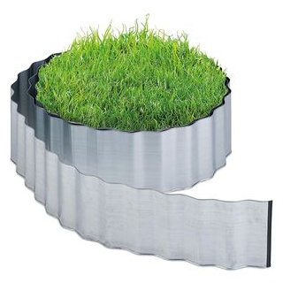 Relaxdays Rasenkante 6m, aus Metall, Silber
