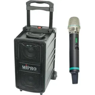 Mipro MA-727 mit 1-Kanal Empfangsmodul und Mikrofon (Aktiv), PA Lautsprecher, Schwarz