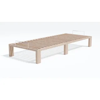 Gigapur Überlänge 220 cm, Kiefer massiv Holzbett G56, naturbelassen, inkl. Lattenrost und Matratzenbügeln, Liegefläche 100x220 cm, Best. aus 1x 100 x 200 cm und 1 x Verlängerung auf 220cm