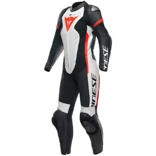 Dainese Grobnik Perforierter Lederanzug - Black / White / Fluo Red - 44