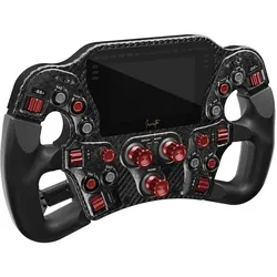Asetek SimSports Invicta Formula Lenkrad, 4,3-Zoll-LCD, USB-C - Red on Black Edition (PC), Gaming Controller, Rot, Schwarz