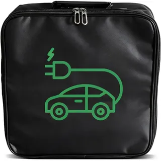 QingWing Ladekabel Tasche Elektroauto, wasserdichte Tasche Ladekabel Auto, Aufbewahrungstasche für Autoladegeräte, Kabeltasche Elektroauto, für Typ 1 & Typ 2 Kabel (Schwarz)