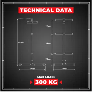 K-Sport K-Sport: Hantelständer I Hantelscheibenständer I Hantelbaum I Scheibenaufnahme: 30mm I Gewichtsablage I Gewichtsänder mit 6 Stangen I Belastbar bis 300kg