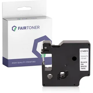 Kompatibel für Dymo Labelmanager 350 (45013 / S0720530) Schriftband 12mm/7m Schwarz auf Weiss