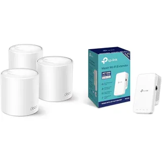 TP-Link Deco X50 Mesh WLAN Set (3 Pack) & RE330 WLAN Verstärker Repeater AC1200