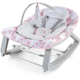 Ingenuity Keep Cozy 3-in-1 Baby Wippe, Sitz und Schaukel für Babys bis Kleinkinder, mit Vibrationen und Spielzeugstange, 0-30 Monate, Rosa Lily