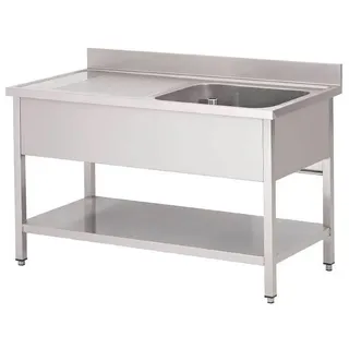 GastroHero Spültisch Basic 12x7 mit 1 Becken rechts