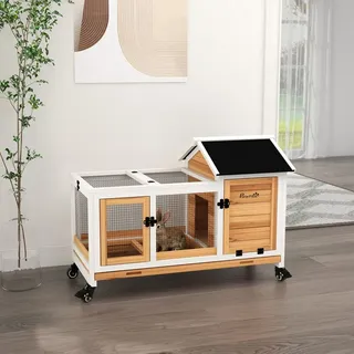 PawHut Kleintierstall 108 x 58 x 73,5 cm gelb