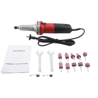 NICCOO Geradschleifer 750 W, 0-27000 U/min Elektrischer gerader Schleifer Elektrisch Stabschleifer Gradschleifer mit Drehzahlregler, Schleifmaschine mit 14 Zubehör, Spannzange Ø 6mm
