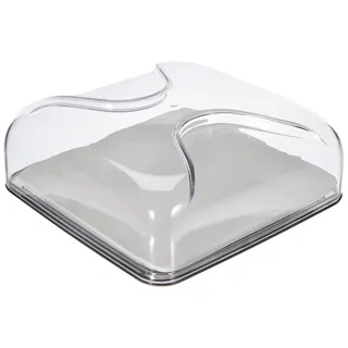 Guzzini - Gocce, Quadratische Käseglocke - Himmelgrau, 25,5 x 25,5 x h11,5 cm - 27000092