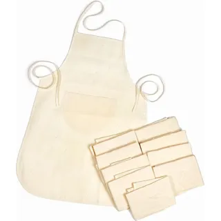 VBS XXL 10er-Pack Kochschürzen für Kinder 50x40 cm mit Fronttasche