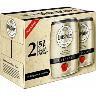 Warsteiner Pils 4,8 % vol. 5 L Dose, 2er Pack (2x5.00 L) - 10 l