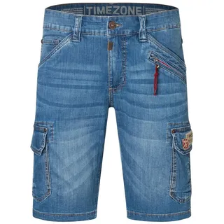 TIMEZONE Jeansshorts Cargo mit Reißverschlussdetails und Denim Style (1-tlg) Regular RykerTZ Short blau 29W