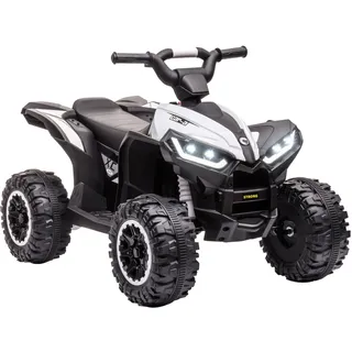Homcom Kinder Quad Elektro 12V Kinderquad mit Vorwärts-, Rückwärtsfunktion, Musik, USB-Anschluss, LED-Scheinwerfer 3-6km/h Elektro-Quad für Kinder 3-5 Jahre Weiß