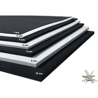 EVA-Schaumstoff, Formbeständigkeit, 8 mm (1 mm - 10 mm), Schwarz oder Weiß, hochdichte EVA-Schaumstoffplatten, hochwertiges 85 kg/m3 Wärmeformmaterial für Heimwerker oder Halloween-Kostüme The Foamory