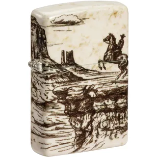 Zippo Sturmfeuerzeug - Wild West Scene, 540°, Color Image - Nachfüllbar - Wiederverwendbar - Windfestes Design - Geschenkbox - Made in USA