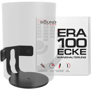 ERA100 Eck-Wandhalterung, flaches Profil, schwarz, einzeln (1 Stück), komplett mit allem Montagematerial, kompatibel mit Sonos ERA 100 Lautsprecher