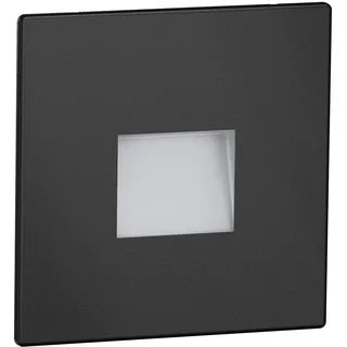 ledscom.de LED Treppenlicht/Wandeinbauleuchte FOW für innen und außen, Downlight, eckig, schwarz, 85 x 85mm, warmweiß