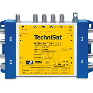 TechniSat TECHNISWITCH 5/8 G2 DC-NT (Grundeinheit mit NT), blau/gelb