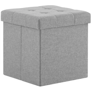 Zedelmaier Sitzbank Sitzbaenk mit Stauraum Sitzhocker Fußbank,Aufbewahrungsbox faltbar (ZD38Lenian), Belastbar bis 300 kg, Spielzeugtruhe mit Stauraum, Deckel abnehmbar grau