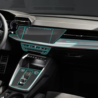 ZIRIA Auto-Innenraum, Mittelkonsole, Getriebe, Armaturenbrett, Navigation, Bildschirmschutzfolie, für Audi A3 8Y S3 2020 2021 Zubehör