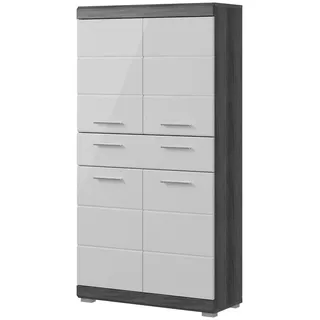 inn.furn Midischrank weiß Hochglanz grau 74 cm,