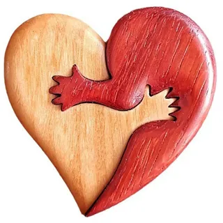 Marooma Handgemachtes Holzherz, Liebe Valentine Holz Basteln für DIY, Geschnitzte Herz Dekorationen für Ostern, Jubiläum, Hochzeit, Geschenke, Holz Herzen für Hochzeit, Verlobung und Party(#1)
