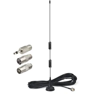 Bingfu DAB UKW FM Radio Antenne mit Magnetfuß 3M Verlängerungskabel Kompatibel mit Denon Pioneer Yamaha Marantz Sherwood Digitales Radio Bluetooth Stereoempfänger Audio Vedio Heimkinoempfänger