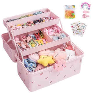 Kinder Haarschmuck Aufbewahrungs Kasten | Haargummi Organizer| Schmuckkästchen Für Mädchen | Aufbewahrungsbox Für Haargummis Und Haarbänder | Aufbewahrung Für Haarbänder, Haargummis, Clips