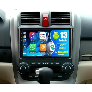 OiLiehu 2G+64G Android 13 Radio 2din Carplay Android Auto für Honda CRV 2007-2011 Autoradio Mit Bildschirm 9 Zoll Autoradio mit Mirror Link/EQ/Bluetooth/SWC/FM RDS/WiFi/GPS/Rückfahrkamera