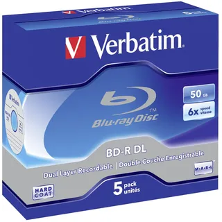 Verbatim BD-R DL 50GB 6x Speed, white blue Jewel Case