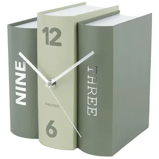 Karlsson Karlsson, Tischuhr, Table clock Book green tones paper, 20x15x20cm