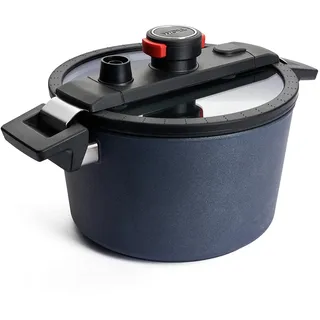 WOLL Active Lite Kasserolle mit Active-Lite-Deckel und Silikoneinsatz, Ø 24 cm, 13,5 cm hoch, 5 Liter, mit 2 Seitengriffen - Induktiv - Geeignet für alle Herdarten, Aluguss, anthrazit