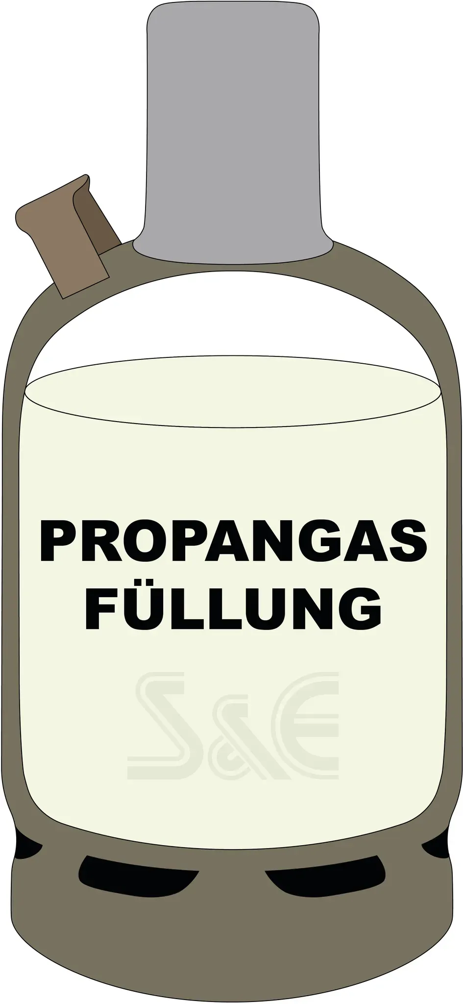 3 kg Propangas Füllung für  graue Eigentumsflasche