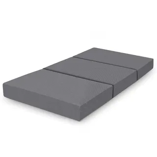 Amazon Basics - Faltbare Mittel Fest Memoryschaum Gästematratze, 120 x 195 x 10 cm, Grau