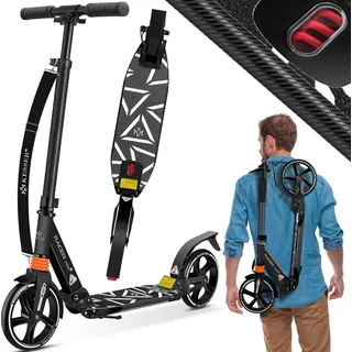 Kesser KESSER® Cityroller Scooter 205mm Räder PU Big Wheel - Pro-S Tretroller mit Doppel Federung, City-Roller Scooter klappbar und Höhenverstellbar, Roller Kickscooter für Erwachsene und Kinder