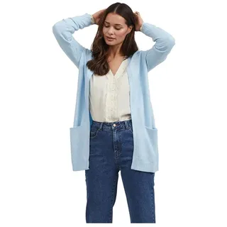 VILA Damen Viril Open L/S Knit Cardigan - Noos Strickjacke, Kentucky Blue, M