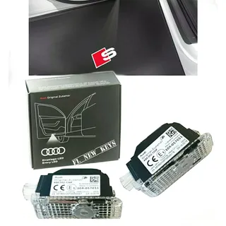 Audi 4G0052133J Einstiegsleuchten LED Projektor S-Logo Raute Einstiegsbeleuchtung Projektion, rot/weiß