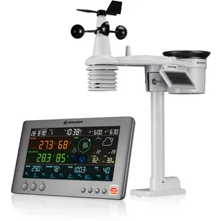 Bresser Smarte Tuya Profi-Wetterstation mit 7-in-1-Sensor, Luftqualitätsmonitor, Solar & App-Steuerung, 6-Tage-Vorhersage