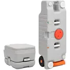 vidaXL Wassertank Tragbare Camping-Toilette mit Wasserbehälter grau 37 cm x 29 cm