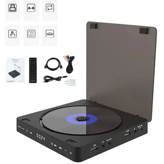 joyoleder DVD Player für TV Alle Region Freier Tragbarer Mini CD Player mit HD 1080P HDMI/AV USB/3.5MM AUX Port, einschließlich Fernbedienung, HDMI AV Kabel (Schwarz)