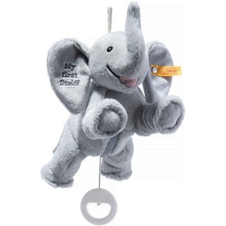 Steiff 242731 - My first Steiff Ellie Elefant Spieluhr (Melodie: Schlafe mein Prinzchen), hellgrau, Plüsch, 25 cm
