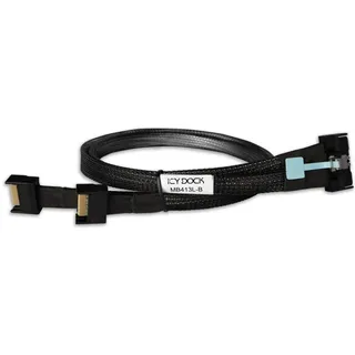 ICY Dock Kabel MCIO 8i-> 2x MCIO x4 SFF-TA-1016 - schwarz, 50 cm),