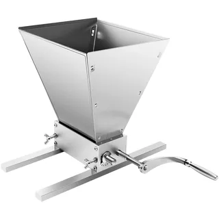 Gojoy Getreidebrecher Edelstahl Getreidemühle Malzmühle Schrotmühle mit 2 verstellbaren Edelstahlwalzen Handmühle für Das Brauen Von Gerste, Weizen, Malz