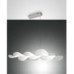 Fabas Luce LED Pendelleuchte SYLVIE, 78 x 37cm, 40W 3000K 5400lm, Metall / Acryl, dimmbar, weiß FAB-3626-49-102