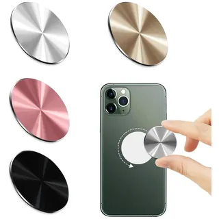 Snhauxinfa 4 Stück Selbstklebende Metallplatte Handy Magnet,Magnetplatte,Selbstklebend Magnete,Magnetplättchen,Metallplättchen Handyhülle Plate,Handymagnet Magnetic,Aufkleber Farbe