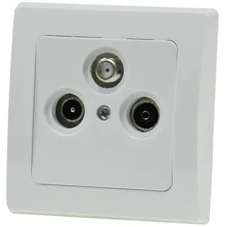 ChiliTec DELPHI Antennendose TV+Radio+Sat UP, Weiß