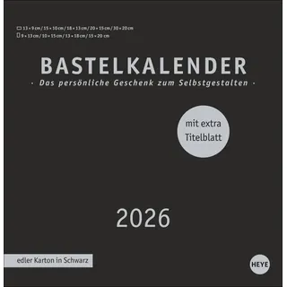 Heye Premium-Bastelkalender schwarz groß 2026